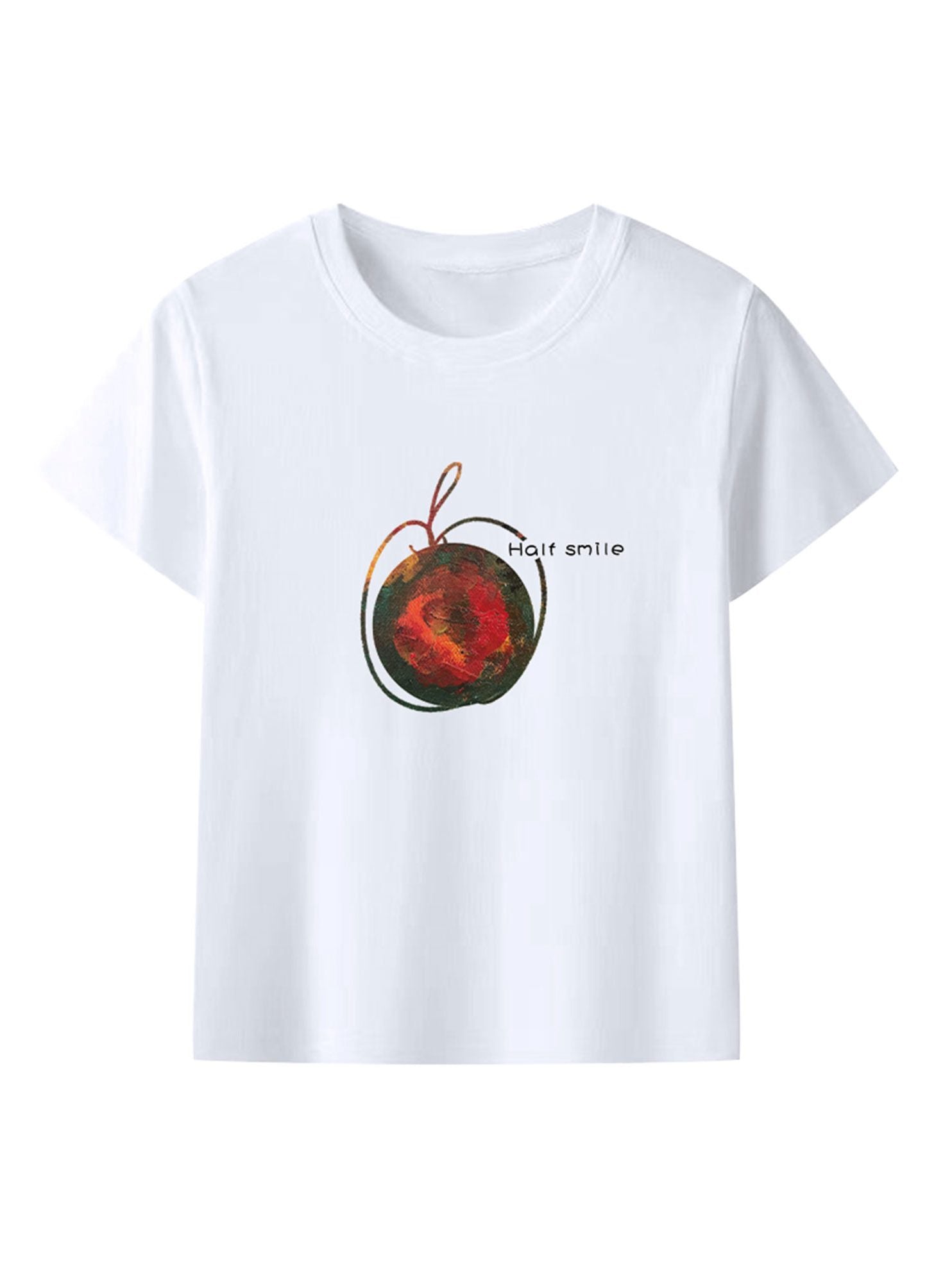 Fruit Print Unisex White Crewneck T-Shirt